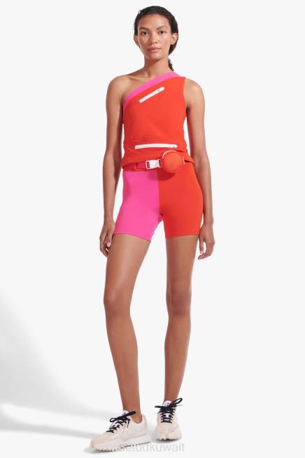 NB X STAUD 42R0568 نبسليك قصير بحزام نحيف الأحمر الناري ملابس