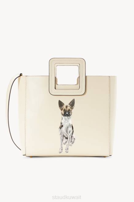 STAUD 42R01016 حقيبة جلدية شيرلي مخصصة نحيف كريم مُكَمِّلات