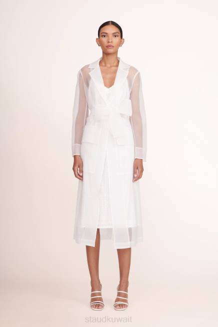 STAUD 42R01042 فستان اشلي نحيف أبيض زفافي