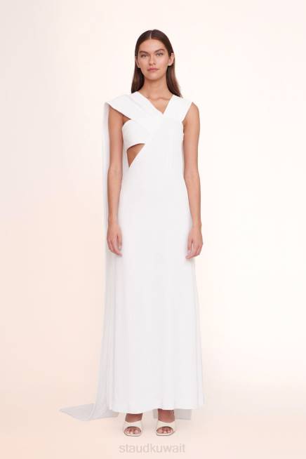 STAUD 42R01050 فستان من التيتانيوم نحيف أبيض زفافي