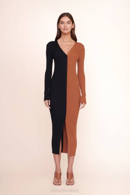 STAUD 42R0124 سترة شوكو نحيف تان الأسود ملابس