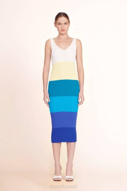 STAUD 42R0129 فستان دانا نحيف شريط سلمي ملابس