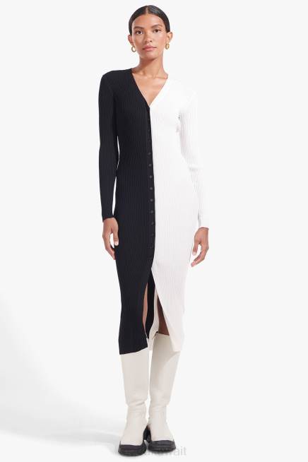 STAUD 42R0138 سترة شوكو نحيف أسود أبيض ملابس