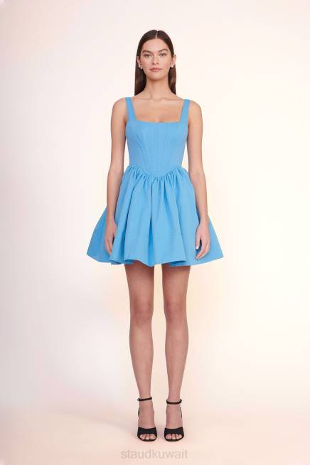 STAUD 42R0152 فستان المناظر الطبيعية نحيف اللازوردية ملابس