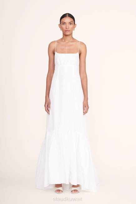 STAUD 42R0176 فستان فلورنسا نحيف أبيض ملابس
