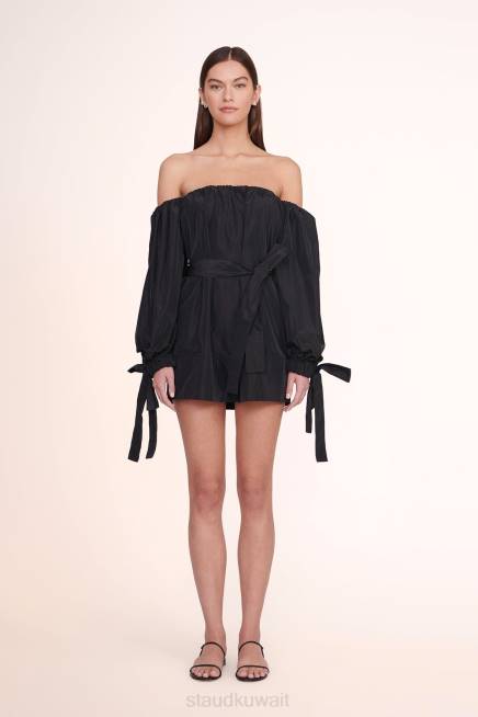 STAUD 42R0184 فستان كولبي صغير نحيف أسود ملابس