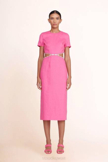 STAUD 42R0189 فستان ماتيو نحيف زهر أبيض ملابس