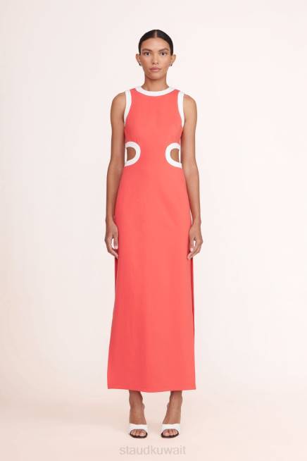 STAUD 42R0190 فستان دولتشي نحيف الكركديه الأبيض ملابس