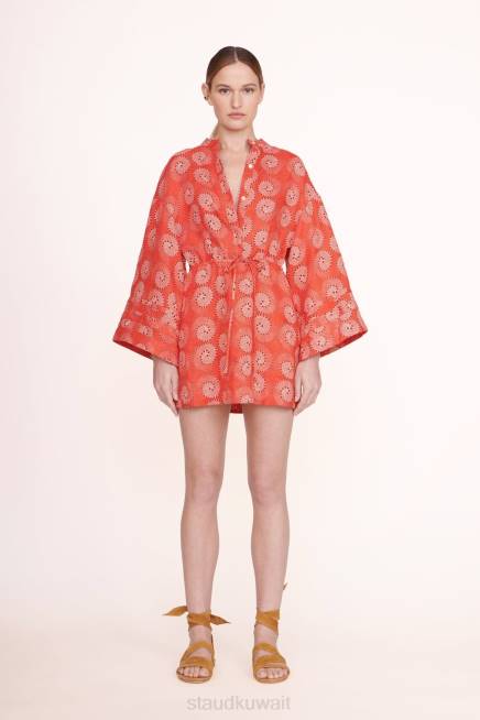 STAUD 42R0193 فستان كارلي نحيف دوامة الكركديه ملابس