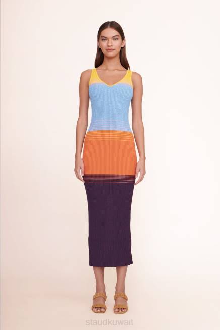 STAUD 42R0229 فستان ماكسي دانا نحيف هالة ملابس