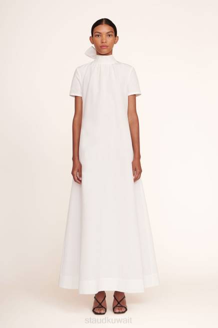STAUD 42R0238 فستان إيلانا نحيف أبيض ملابس