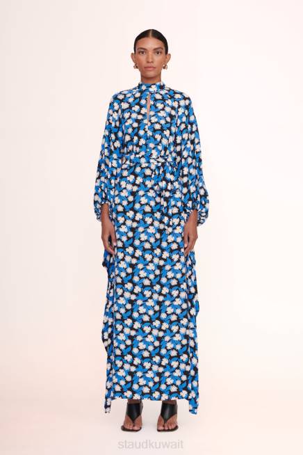 STAUD 42R0239 فستان دانيكا نحيف حمض أبيض زهري ملابس