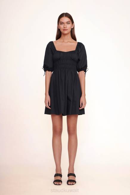 STAUD 42R0257 فستان ميني فاي نحيف أسود ملابس