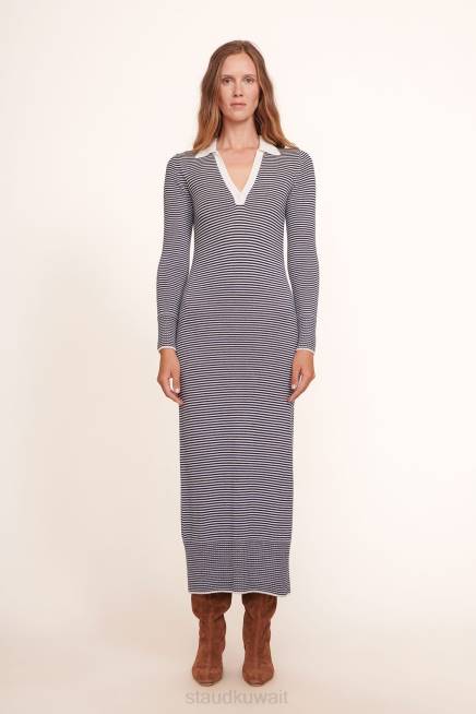 STAUD 42R0282 فستان تاج نحيف الشريط البحري ملابس