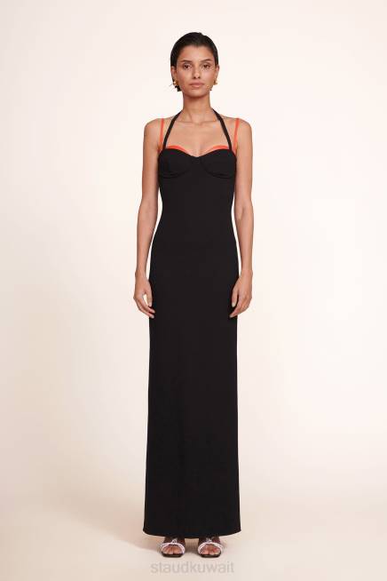 STAUD 42R0285 فستان ماسونيت نحيف كرز أسود ملابس