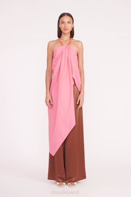 STAUD 42R0318 ديزيريه الأعلى نحيف الوردي المرجاني ملابس