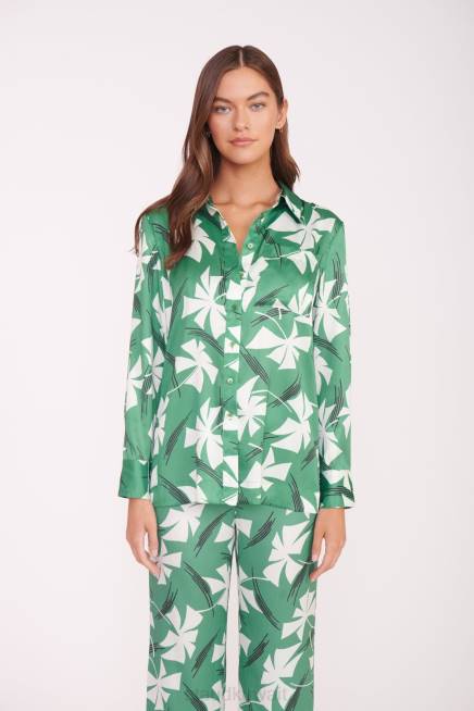 STAUD 42R0320 سترة مارثا نحيف المروحة الخضراء ملابس