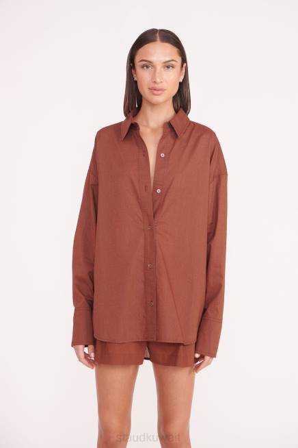 STAUD 42R0333 قميص كولتون نحيف القرنفل ملابس