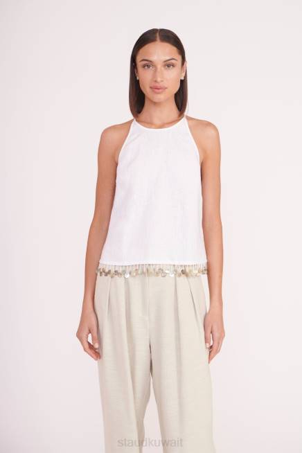 STAUD 42R0336 أعلى ألوندرا نحيف أبيض ملابس