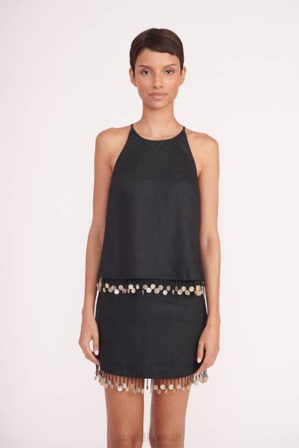 STAUD 42R0337 أعلى ألوندرا نحيف أسود ملابس