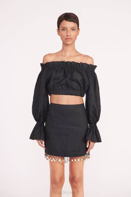 STAUD 42R0338 تريستان الأعلى نحيف أسود ملابس