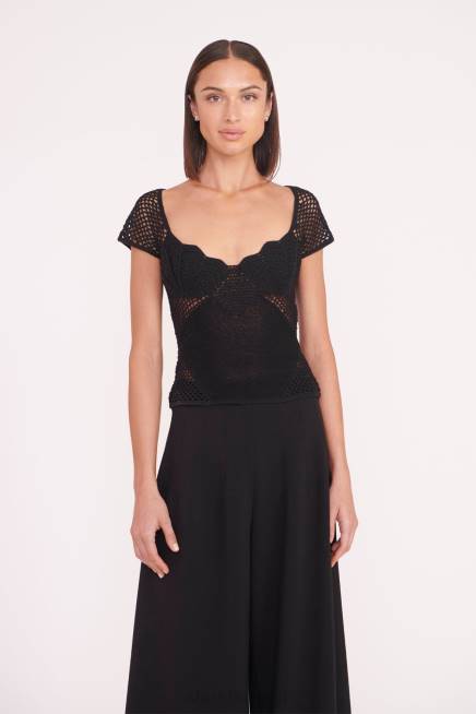 STAUD 42R0340 jocelyn أعلى نحيف أسود ملابس