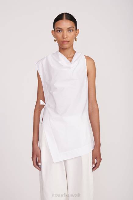 STAUD 42R0353 منشار أعلى نحيف أبيض ملابس