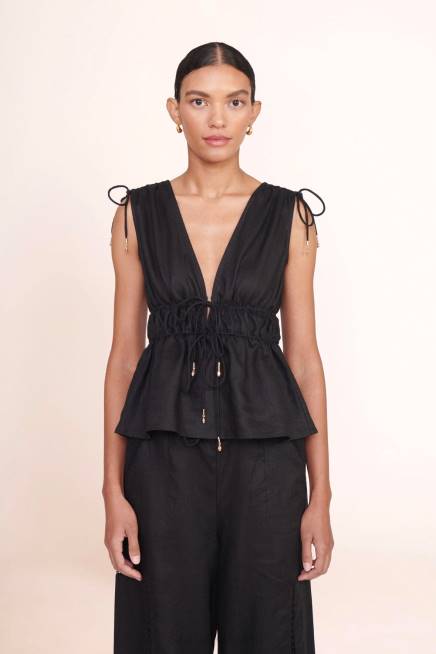 STAUD 42R0374 أعلى كندرا نحيف أسود ملابس