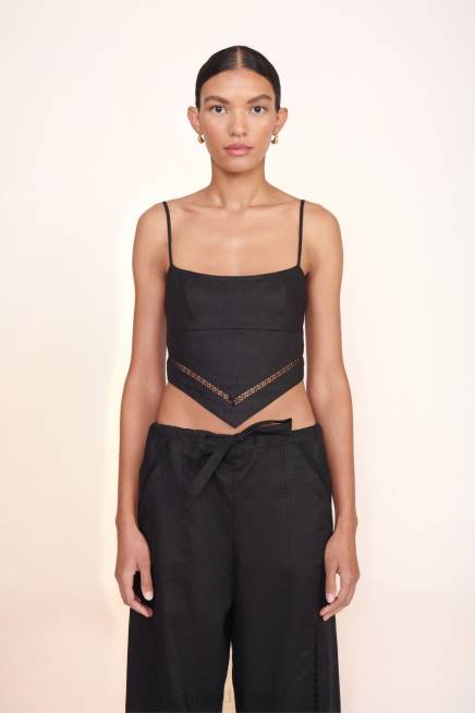 STAUD 42R0379 أعلى الولاء نحيف أسود ملابس