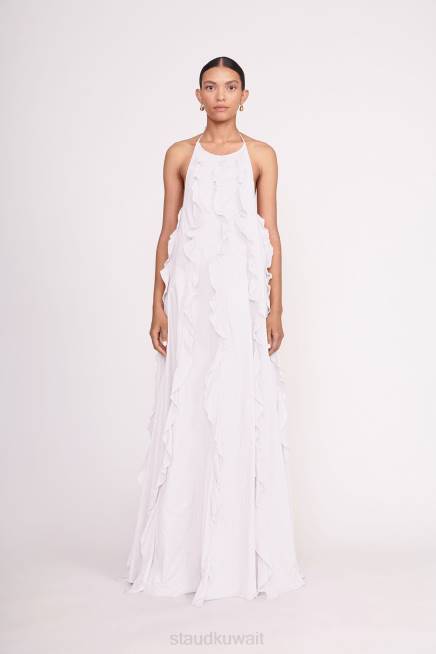 STAUD 42R040 فستان ماريك نحيف أبيض ملابس