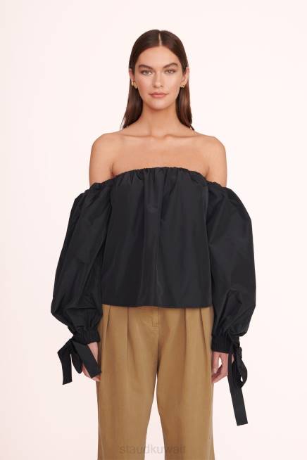 STAUD 42R0408 قمة كولبي نحيف أسود ملابس