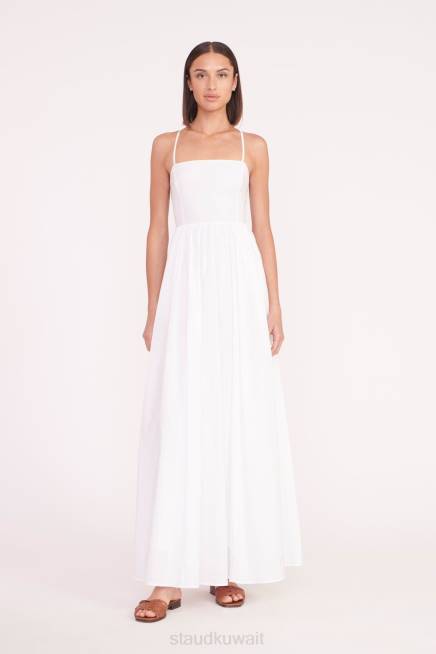 STAUD 42R041 فستان كورتني نحيف أبيض ملابس
