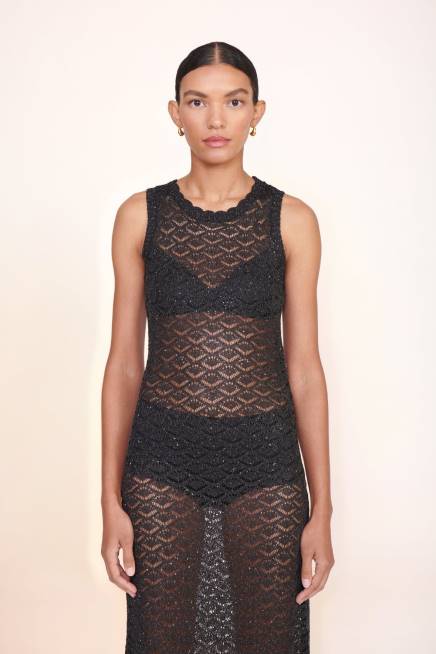 STAUD 42R0418 أعلى ديفان نحيف أسود ملابس