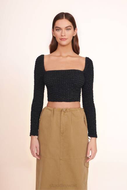 STAUD 42R0423 أعلى اليانورا نحيف أسود ملابس