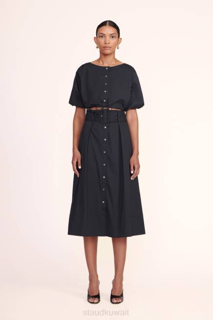 STAUD 42R0474 تنورة كينغسلي نحيف أسود ملابس