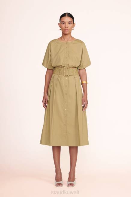 STAUD 42R0475 تنورة كينغسلي نحيف الكاكي ملابس