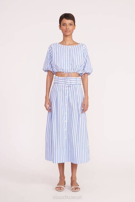 STAUD 42R0476 تنورة كينغسلي نحيف شريط البحر ملابس