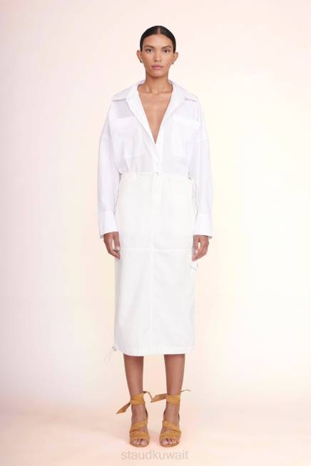 STAUD 42R0481 تنورة جوستين نحيف عاج ملابس