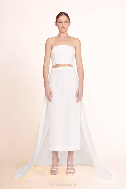 STAUD 42R0483 تنورة برونيلا نحيف أبيض ملابس