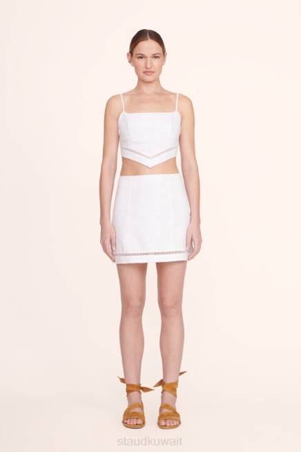 STAUD 42R0493 تنورة توري نحيف أبيض ملابس