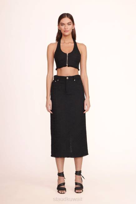 STAUD 42R0494 تنورة guinevere نحيف أسود ملابس