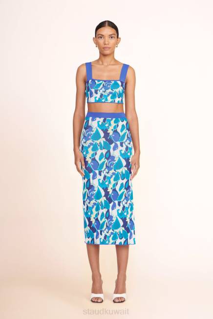 STAUD 42R0497 تنورة جيوفاني نحيف جنة المحيط الهادئ ملابس
