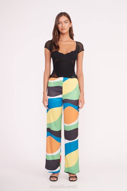 STAUD 42R0507 أوسكار بانت نحيف موجة الرخام ملابس