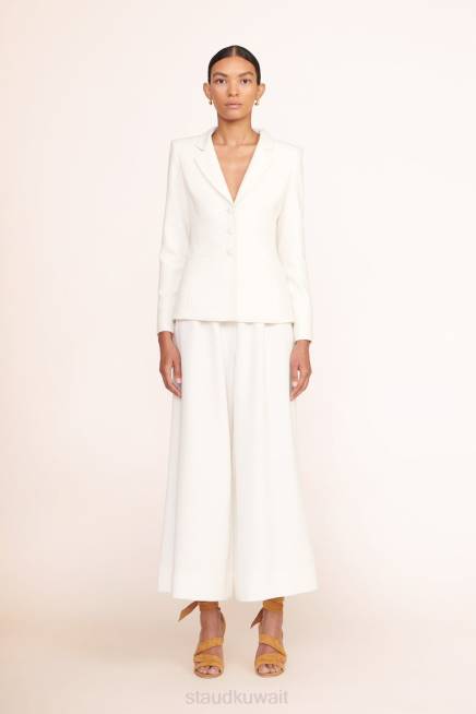 STAUD 42R0528 بنطلون كاليب اقتصاص نحيف عاج ملابس