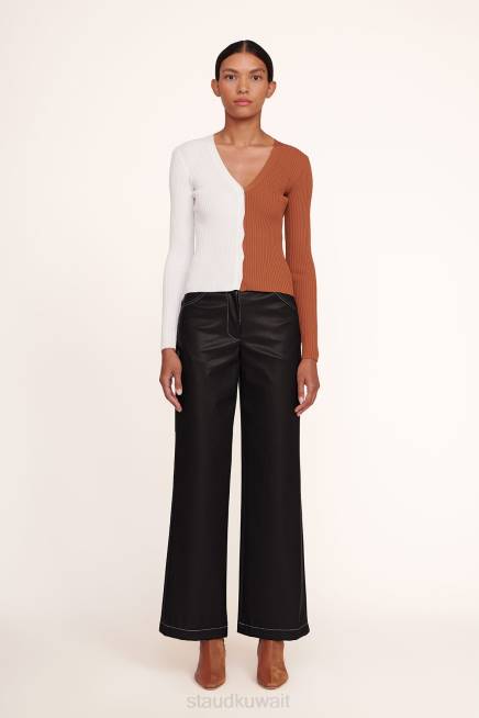 STAUD 42R0555 دومينو جلد نباتي نحيف أسود ملابس