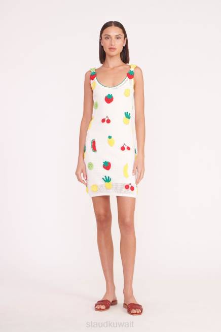 STAUD 42R0587 فستان ماراكويا ميني نحيف فاكهة الكروشيه ملابس
