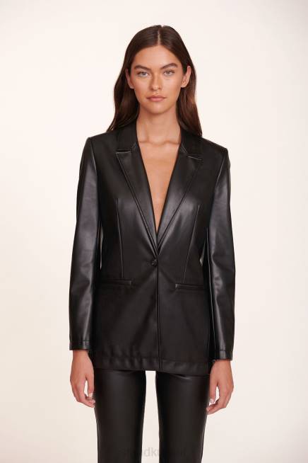 STAUD 42R0623 سترة مادن نحيف جلد نباتي أسود ملابس