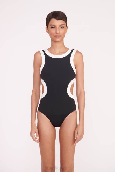 STAUD 42R0636 قطعة واحدة دولتشي نحيف أسود أبيض ملابس