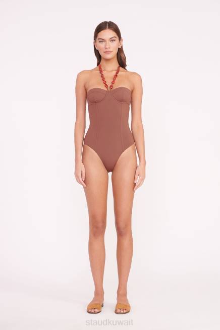 STAUD 42R0653 هاربر مطرز قطعة واحدة نحيف القرنفل ملابس