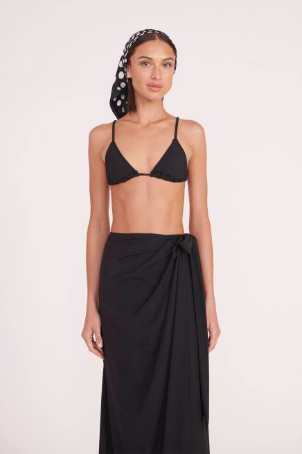 STAUD 42R0661 وشاح حرير نحيف نقطة سوداء مموجة ملابس